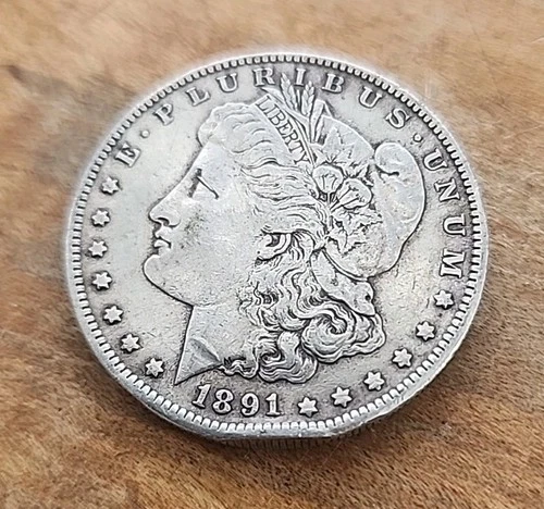 USA 1891 S Morgan Dollar 90% Silver Circulated Very Fine by CoinSnap