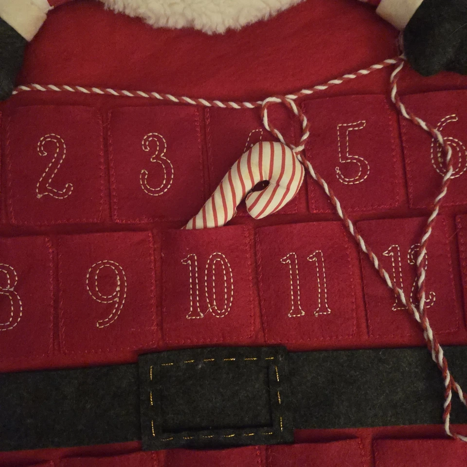 Pottery Barn Kids Santa  and Candy Cane Advent Calendar 58" - Image 3 of 4