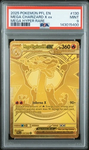 Pokemon TCG Mega Charizard X ex 130/094 Phantasmal Flames Mega Hyper Rare PSA 9