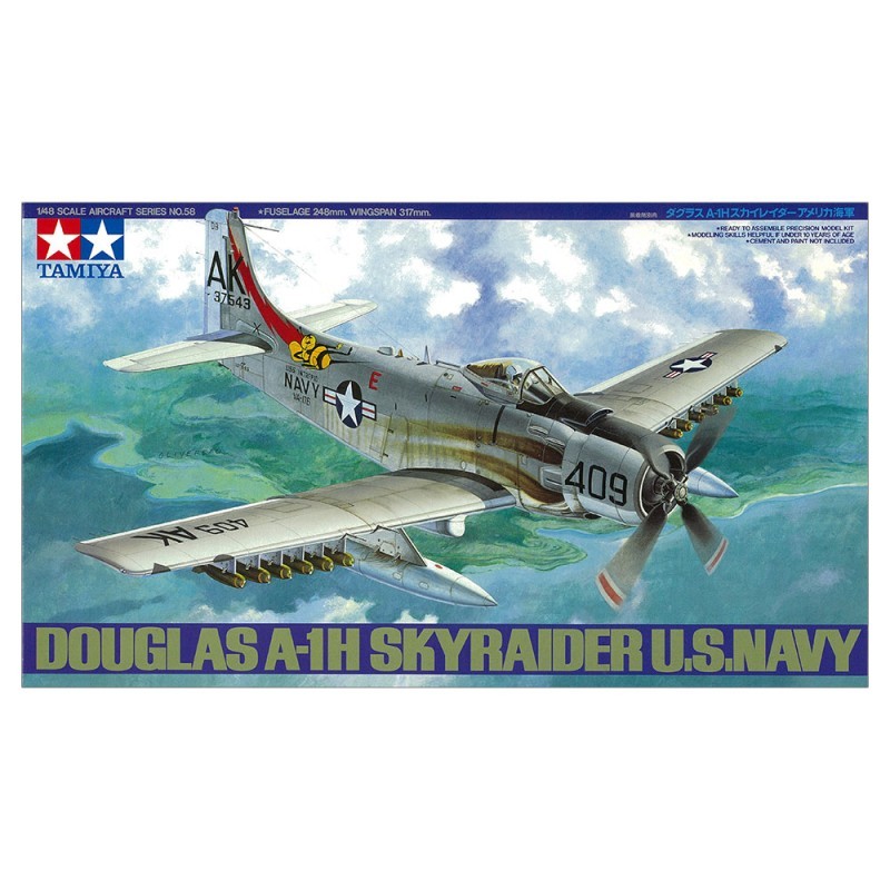 Maquette avion Douglas A-1H Skyraider Tamiya 1/48 pour modéliste passionné