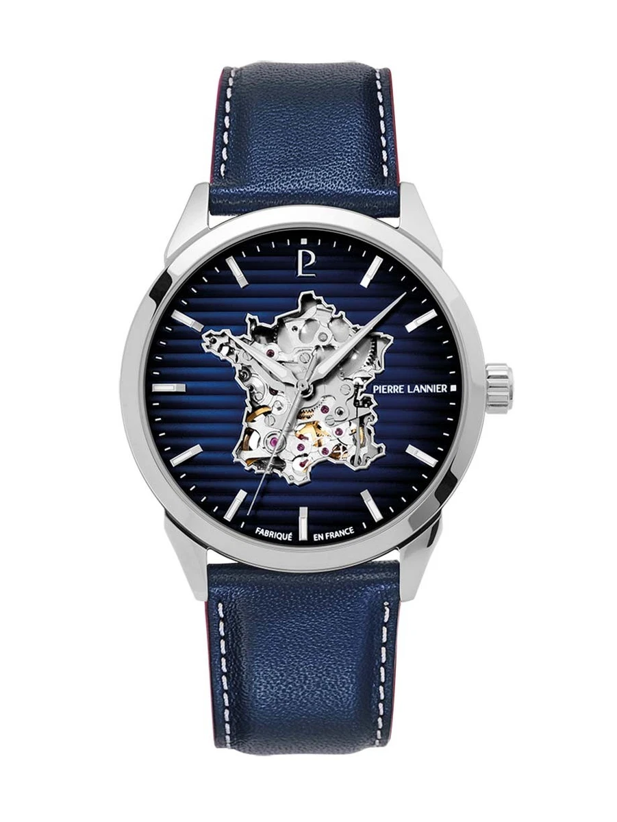 Pierre Lannier Orologio Uomo 330D434 - Argento Con Cinturino, Modello Automatico 329F131, Eleganza Francese