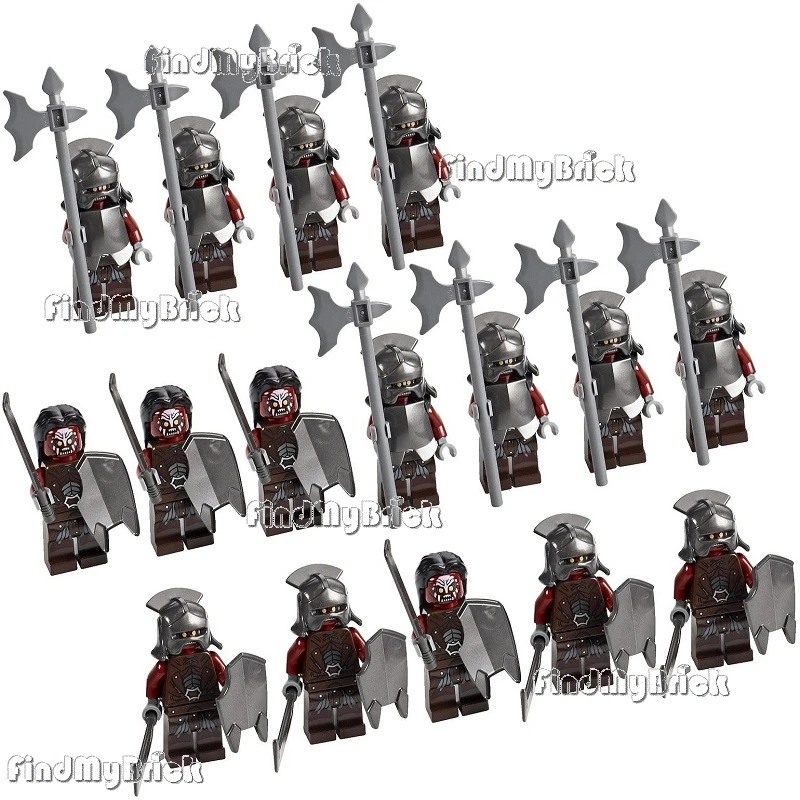 16x Lego Lord of the Rings Uruk-hai Minifigs Orc Army - Lot of 16 NEW 9474  9471