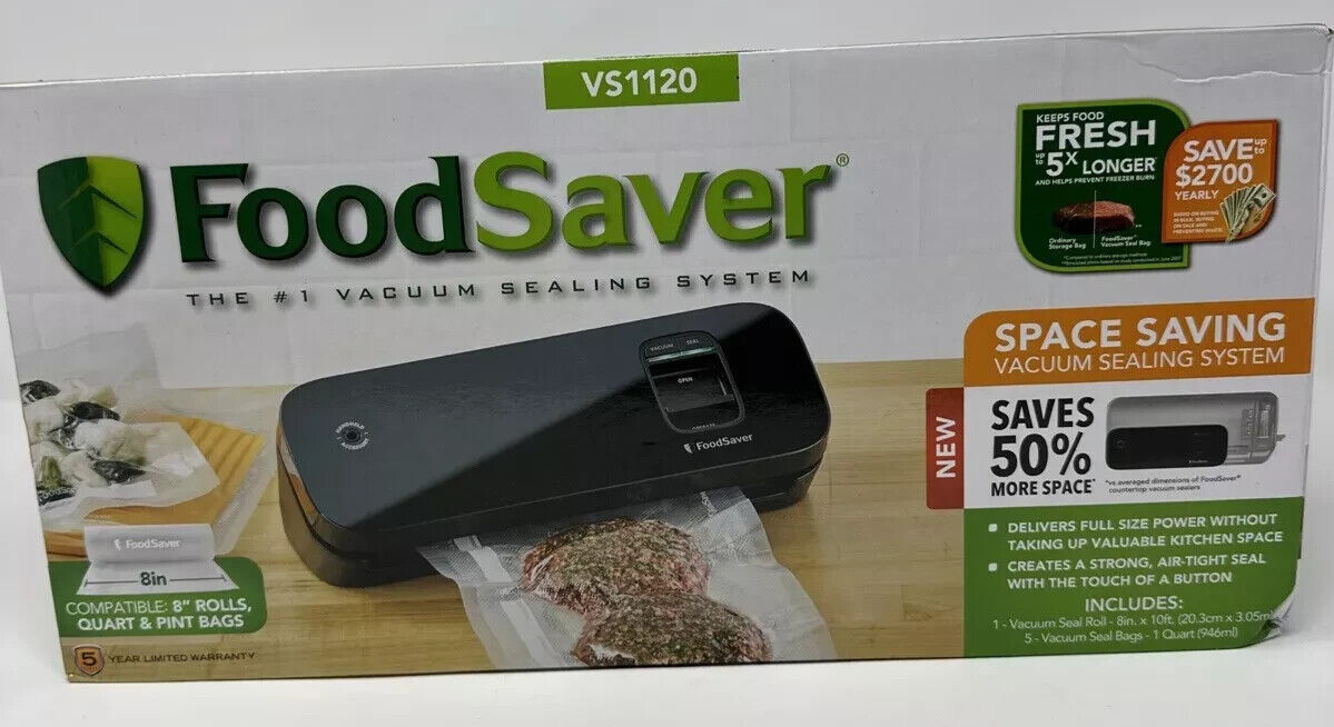 FoodSaver VS1120 Space Saving Vacuum Sealer System Bags & Roll Included NEW eBay