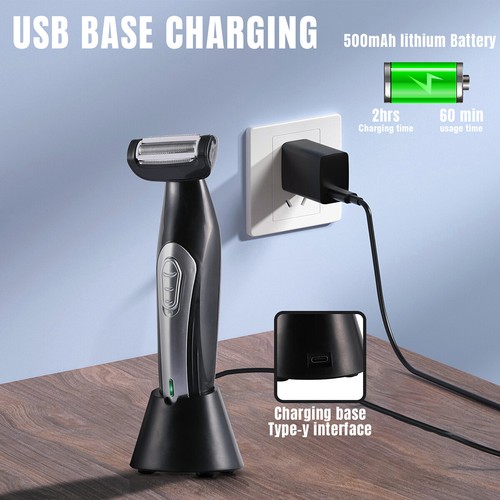 USB Electric Back Shaver For Men Body Grooming Leg Armpit Chest Shaver Trimmer - 第 9/17 張圖片