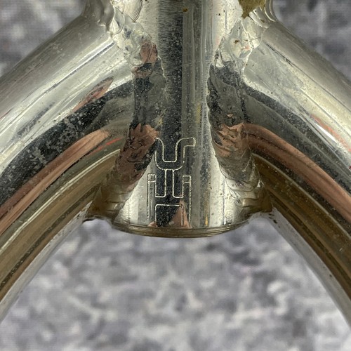 BMX Fork 1 1/8 in Threadless BMX Race Fork 20 in 3/8 Axle Nickel Plated C Logo - Picture 3 of 14