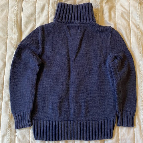 Vtg Polo Ralph Lauren Sweater Boys 4/4t Blue 1/4 Zip Mock Neck Pullover - Picture 3 of 11