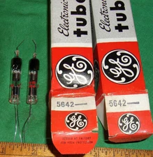 (2) 5642 General Electric Vacuum Rectifier (Half-Wave) TUBES NOS