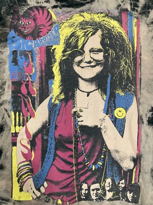 JANIS JOPLIN MOSQUITOHEAD SHIRT ALL OVER PRINT VTG 90S BIG BROTHER