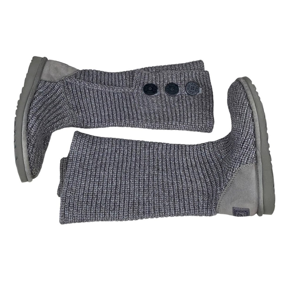 UGG Women’s Cardy Gray Knit Pull On Casual Winter Boot Size US 7 eBay