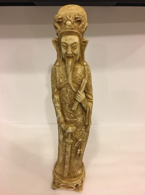 -vintage Asian Chinese Emperor Statue 21 Inches Tall Figurine