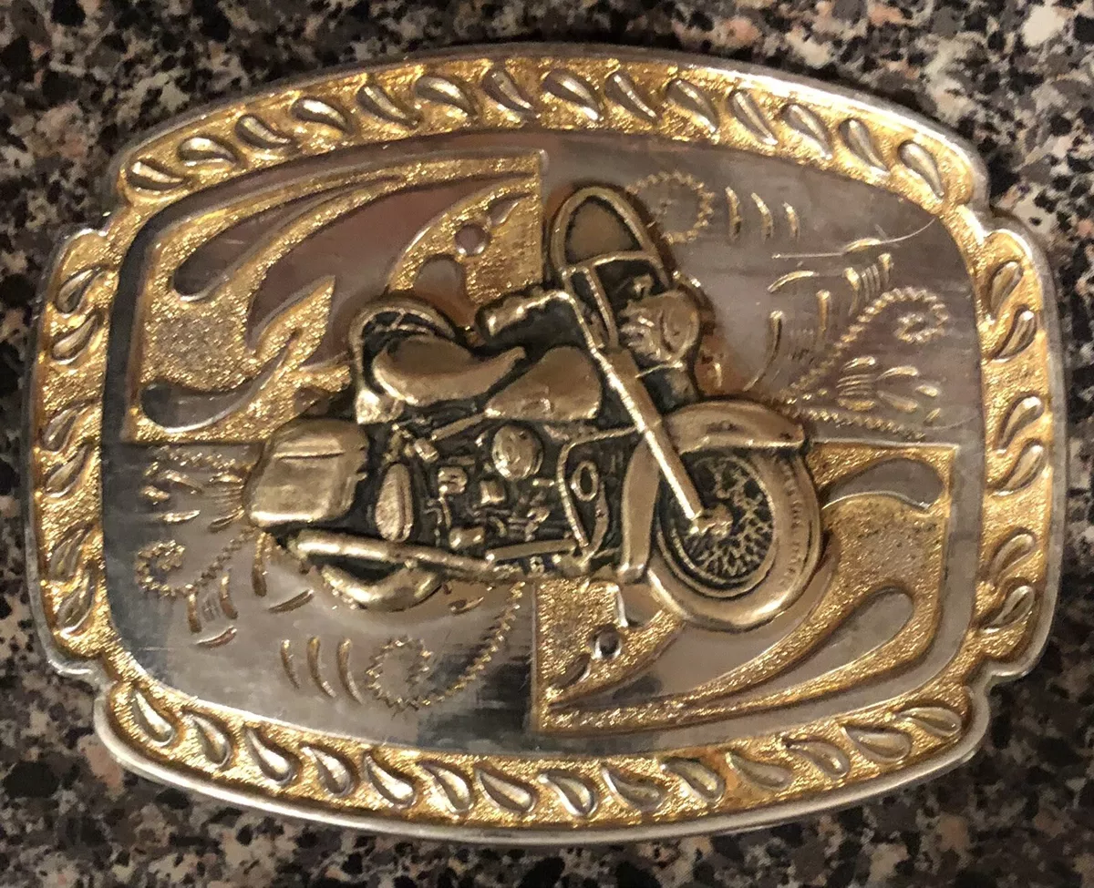 Vintage motorcycle on sale belt buckles