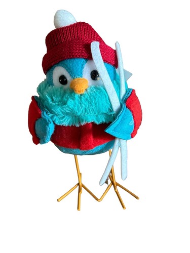 Dan Dee Collector's Choice Winter Skiing Fabric Bird Figurine 8 inch - Picture 2 of 11