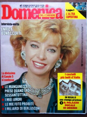 La Domenica del Corriere 8 October 1987 Castello Urbino Gelli Casiraghi Waldheim