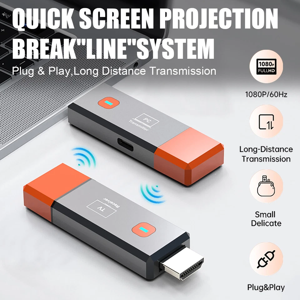 2024 1080P Full HD Wireless HDMI Extender HDTV Wireless Transmitter & Receiver - Image 3 of 4