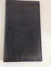 Vintage Swank Black Top Grain Cowhide Leather Passport Cover Travel Wallet