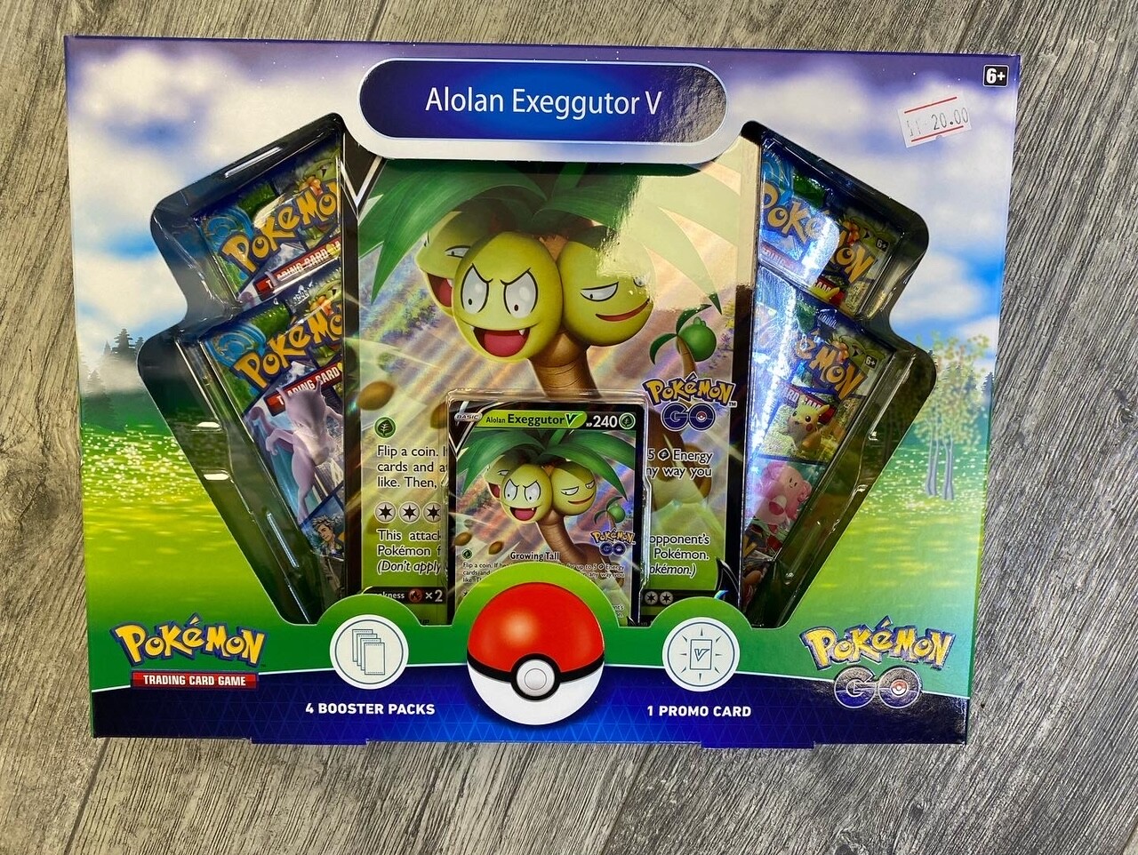 Pokemon GO TCG Trading Card Game: Alolan Exeggutor V Box - 4 booster packs  + promos! 