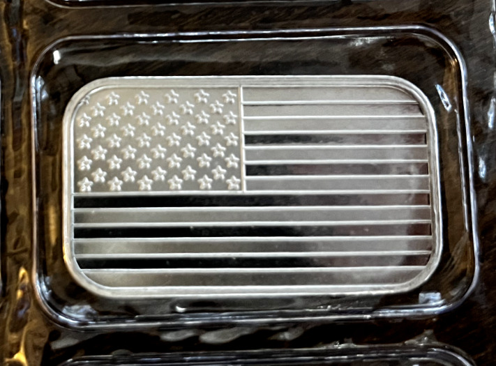 SilverTowne American Flag 1 Oz .999 Fine Silver Art Bar Mint sealed