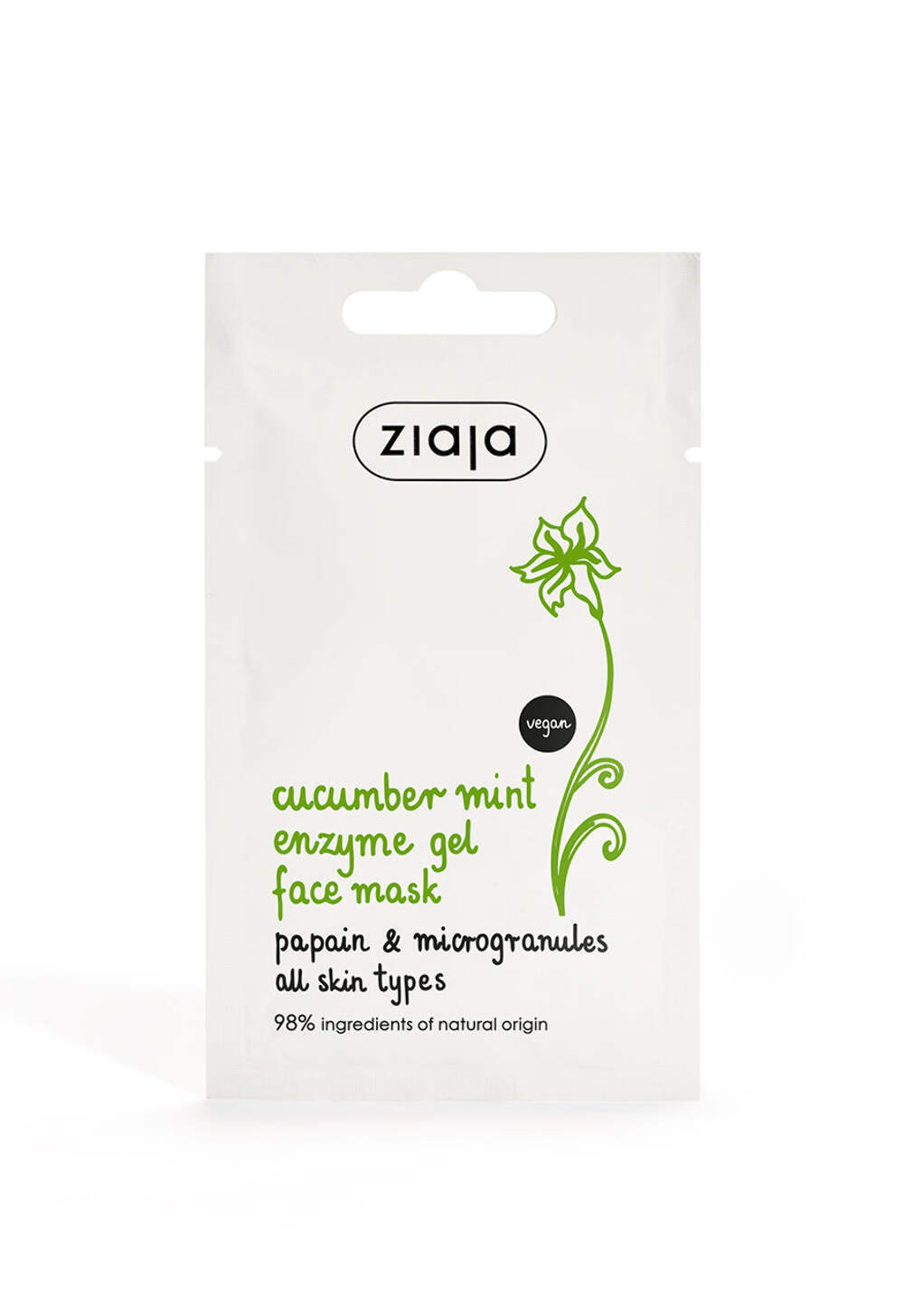 Ziaja Cucumber Mint Enzyme Gel Face Mask 7ml OFFICIAL UK