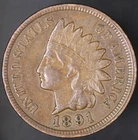 1891 INDIAN CENT - FRESH FROM AN OLD COLLECTION - LOT AA-8862