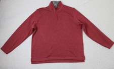 Wrangler Sweatshirt Mens Large Red Heather Fleece 1/4 Zip Long Sleeve Mock Neck