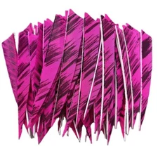50Pcs 4" Shield Arrow Feather Pink Ink Fletches RW LW For Traditional Bow Arrow