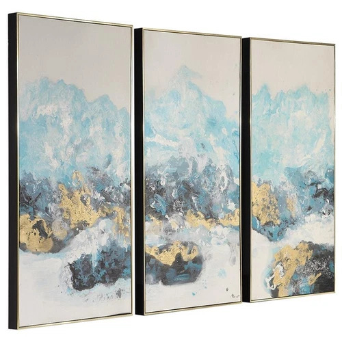 Uttermost Crashing Waves Wood Plastic Abstract Art in Multi-Color (Set of 3) - Picture 3 of 7
