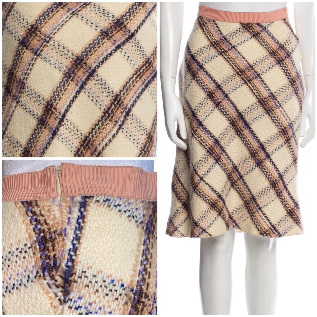 RARE Miu Miu Vintage Wool Tweed Midi Skirt as seen on Buffy