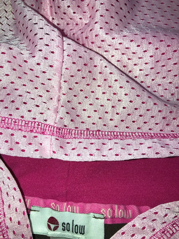 So Low Womens Zip Up Brown/Pink Long Sleeve Hooded Cotton Stretch Size Large - Image 3 of 4