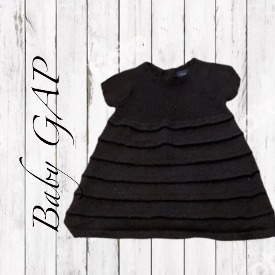 Vestido Bebé Gap Negro Tejido Plateado Manchas Informal o Elegante Infantil Talla 0-3 Meses Foto 2 de 4