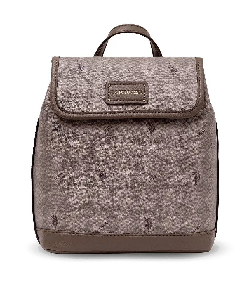 U.S. POLO ASSN. Taupe Diamond Signature Women s Backpack NEW eBay