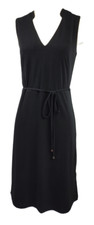 NWT Ann Taylor Black stretch jersey belted women's Dress Size S, M