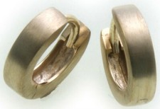 Da Uomo Singolo Orecchini Pieghevole a Cerchio Oro 333 Opaco ad 10 MM Giallo Neu