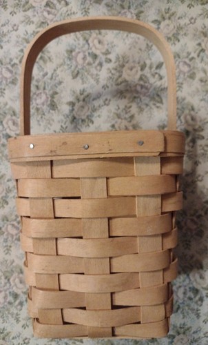 Vintage 1997 Longaberger Spoon Utensil  basket w/ Handle 6" Tall 5" x 5" - Bild 1 von 9