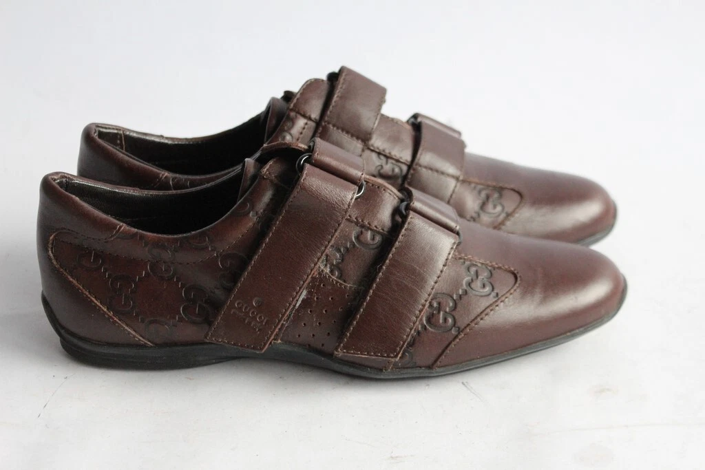 GUCCI Baskets Chaussures à scratch cuir T36 (40805)