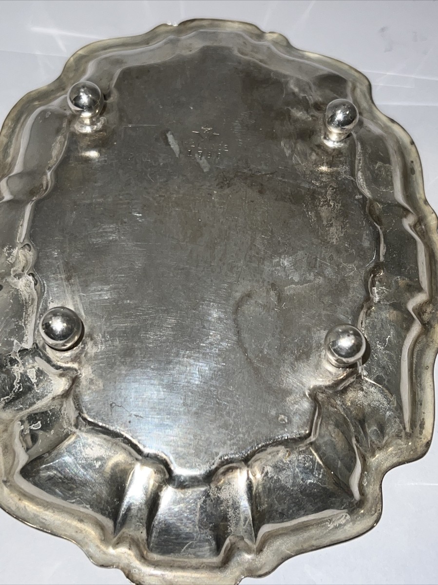 Vintage Wallace Small Fluted Footed Silver Plated Dish 1530