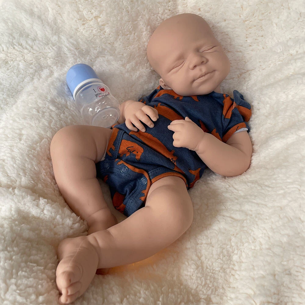 20 Inch Realistic Floppy Newborn Boy Reborn Doll Unpainted Silicone Body 6.8lb