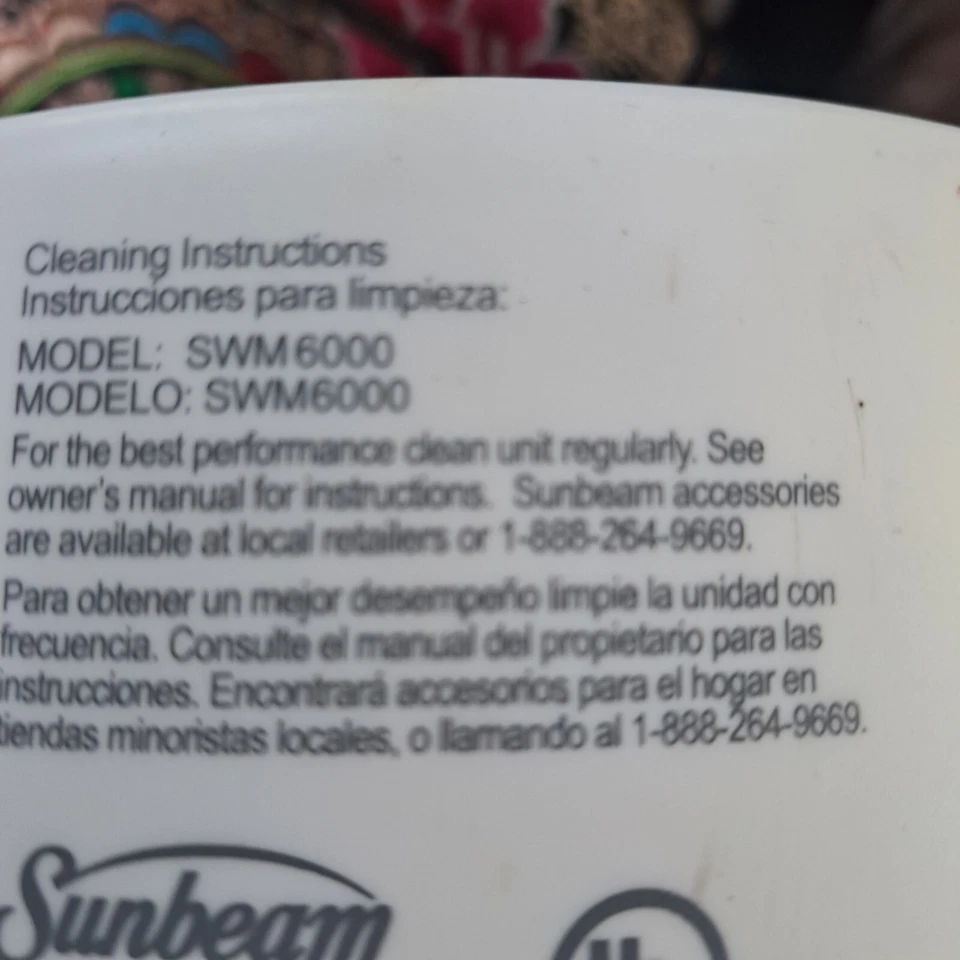 Sunbeam Model  SWM6000  Warm Mist Humidifier Tank ONLY No Cap - Image 2 of 4