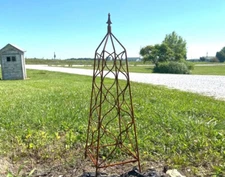 Wrought Iron metal  44" Square Finial Flower Trellis and climber