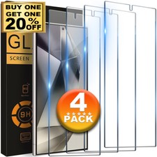 4 Pack For Samsung Galaxy S25 Ultra S24 Plus Tempered Glass HD Screen Protectors