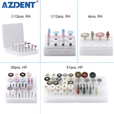 Dental Diamond Polishing Burs Brush Kit for Composite Ceramics Porcelain RA /HP