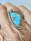 VINTAGE NAVAJO TURQUOISE STERLING SILVER RING  9.2 Gr.Size 7 Fab! — photo 1