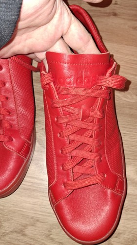 ADIDAS SCARPE DA GINNASTICA ORIGINALS COURT VANTAGGIO ADICOLOR S80253 Uomo Pelle Rossa Basse a - Foto 9 di 12