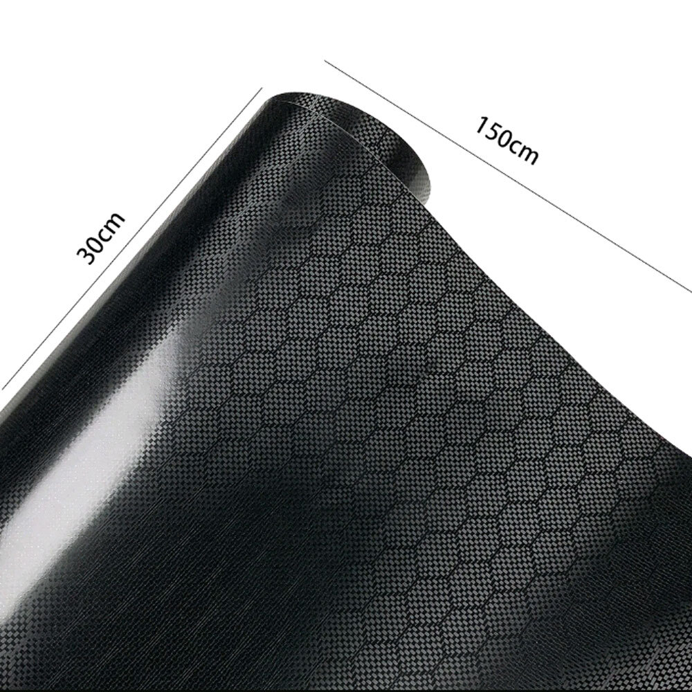 Black Honeycomb Fiber Sticker Vinyl Wrap Decal Film Molding Trim Car Accessories