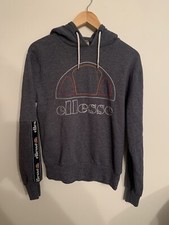 womens Ellesse Hoodie size 10 retro Y2K look Spellout Jumper Blue