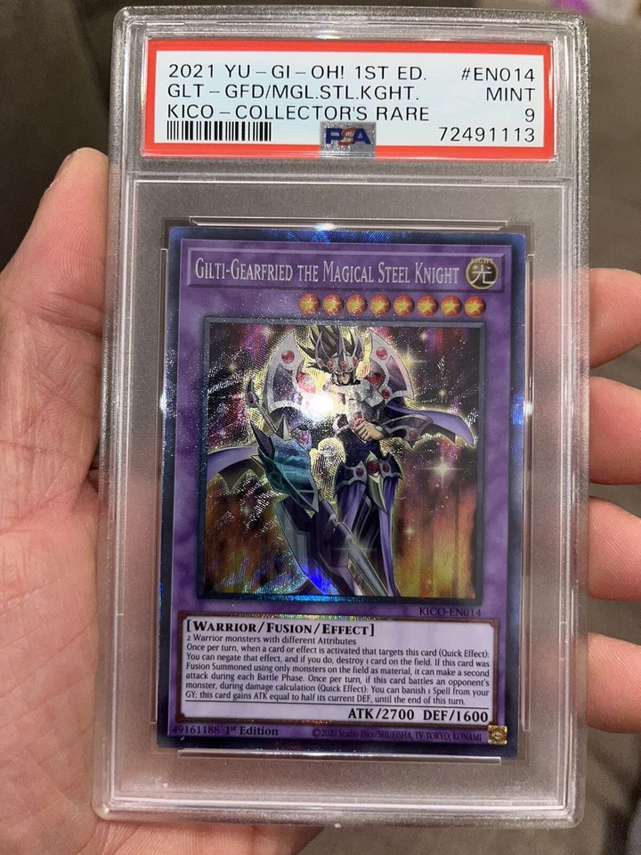 Yugioh Gilt-Gearfried The Magical Steel Knight Collectors Rare PSA 9 KICO-EN014 - Image 3 of 4