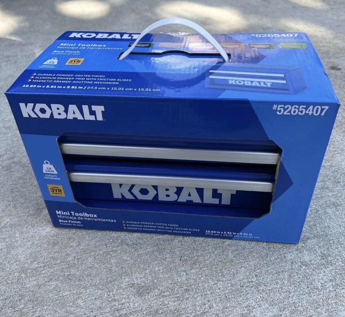 Kobalt Mini 10.83-in Friction 2-Drawer Blue Steel Tool Box in the