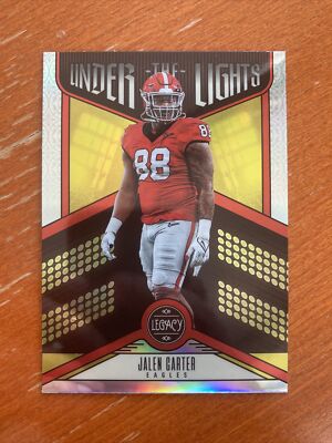 Jalen Carter SILVER Under the Lights Rookie 2023 Panini Legacy #UL-JCA EAGLES
