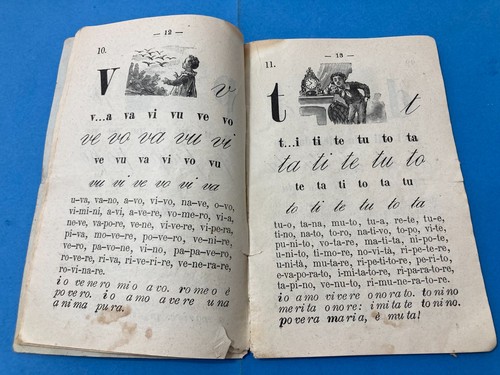 GIUSEPPE CELLI:COPIA AUTOGRAFATA SILLABARIO PER IMPARARE LA LETTURA-TO RESTORE. - Foto 12 di 24