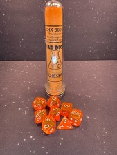 Chessex Lab Dice 7 CHX 30060 Translucent Neon Orange/White Polyhedral Die Set 