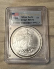 2010 Silver American Eagle $1 PCGS MS70 25th Year of Issue Flag Label